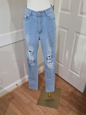 B.O.B Jeans by Fashion Nova Distressed High-Rise Skinny Jeans – Size 7/8